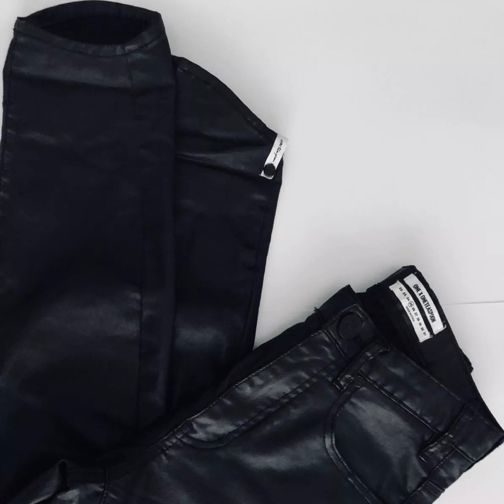 One Teaspoon Wax Black Skinny Pant Swallywag Sz 25